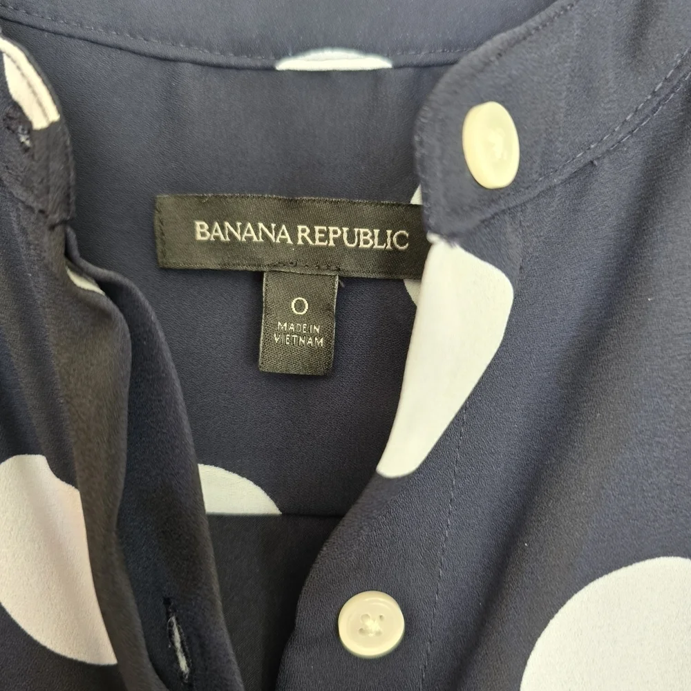 Banana Republic Navy Blue and White Polka Dot Sleeveless Maxi Dress - Picture 2 of 3